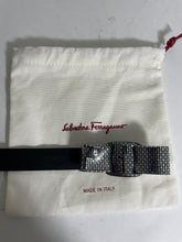 Load image into Gallery viewer, Ferragamo Silver Textured Reversible Bow Belt Buckle
