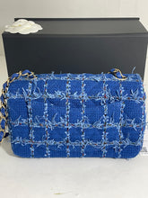 Load image into Gallery viewer, Chanel 23C Blue Tweed Mini Rectangle Crossbody Bag