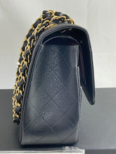 Load image into Gallery viewer, Chanel Classic Black Caviar Double Flap Jumbo Handbag