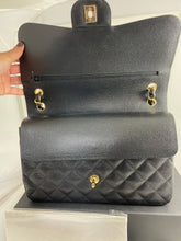 Load image into Gallery viewer, Chanel Classic Black Caviar Double Flap Jumbo Handbag