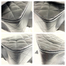 Load image into Gallery viewer, Chanel Classic Black Caviar Double Flap Jumbo Handbag