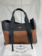 Load image into Gallery viewer, Prada Grace Lux Cognac & Black Leather Tote