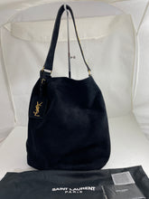 Load image into Gallery viewer, Saint Laurent Black Suede Bucket Hobo Bag
