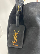 Load image into Gallery viewer, Saint Laurent Black Suede Bucket Hobo Bag