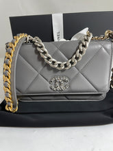 Load image into Gallery viewer, Chanel 22A Dark Gray Quilted WOC Crossbody Bag