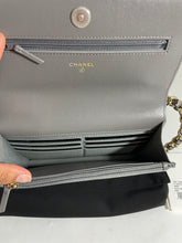 Load image into Gallery viewer, Chanel 22A Dark Gray Quilted WOC Crossbody Bag