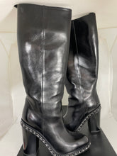 Load image into Gallery viewer, Chanel 14K Black Chain Tall Boots