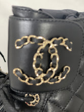 Load image into Gallery viewer, Chanel Black Quilted Leather Bravo Combat Boots