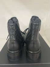 Load image into Gallery viewer, Chanel Black Quilted Leather Bravo Combat Boots