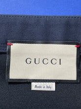 Load image into Gallery viewer, Gucci Navy Wool & Leather Horsebit Mini Skirt