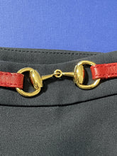 Load image into Gallery viewer, Gucci Navy Wool & Leather Horsebit Mini Skirt