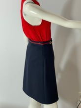 Load image into Gallery viewer, Gucci Navy Wool & Leather Horsebit Mini Skirt