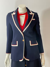 Load image into Gallery viewer, Gucci Navy Grosgrain Trimmed Cady Blazer
