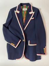 Load image into Gallery viewer, Gucci Navy Grosgrain Trimmed Cady Blazer