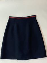 Load image into Gallery viewer, Gucci Navy Wool & Leather Horsebit Mini Skirt