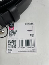 Load image into Gallery viewer, Chanel Black Leather Belt With Gold/Silver/Ruthenium Buckle