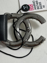 Load image into Gallery viewer, Chanel Black Leather Belt With Gold/Silver/Ruthenium Buckle