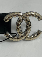 Load image into Gallery viewer, Chanel Black Leather Belt With Gold/Silver/Ruthenium Buckle