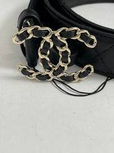 Load image into Gallery viewer, Chanel Black Quilted Leather Belt With Gold Black Leather Buckle