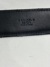 Load image into Gallery viewer, Chanel Black Quilted Leather Belt With Gold Black Leather Buckle