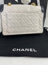 Load image into Gallery viewer, Chanel Vintage 1990s Lambskin Single Flap White/Navy Handbag