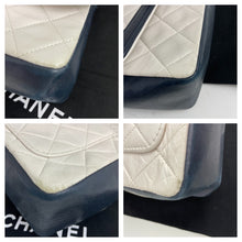 Load image into Gallery viewer, Chanel Vintage 1990s Lambskin Single Flap White/Navy Handbag