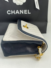 Load image into Gallery viewer, Chanel Vintage 1990s Lambskin Single Flap White/Navy Handbag