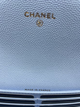 Load image into Gallery viewer, Chanel Light Blue Flap Long Caviar Wallet