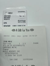 Load image into Gallery viewer, Chanel CC Silver Tone Baguette Crystal Earrings