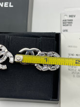Load image into Gallery viewer, Chanel CC Silver Tone Baguette Crystal Earrings