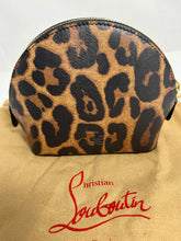 Load image into Gallery viewer, Christian Louboutin Leopard Leather Zip Cosmetic Clutch