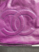 Load image into Gallery viewer, Chanel Purple Caviar Drawstring Tote Shoulder bag