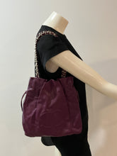 Load image into Gallery viewer, Chanel Purple Caviar Drawstring Tote Shoulder bag