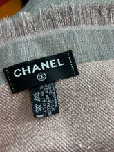 Load image into Gallery viewer, Chanel Cashmere Silk Metallic Wrap Scarf