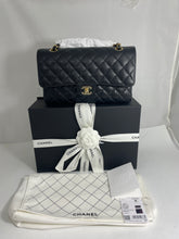 Load image into Gallery viewer, Chanel Classic Black Caviar Double Flap Medium Handbag