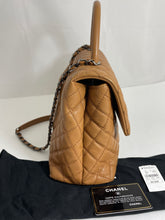 Load image into Gallery viewer, Chanel Caramel Quilted Caviar Large Coco Handle Crossbody