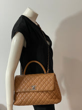 Load image into Gallery viewer, Chanel Caramel Quilted Caviar Large Coco Handle Crossbody