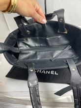Load image into Gallery viewer, Chanel Black Paris Biarritz Coated Canvas Tote Handbag