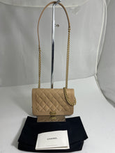 Load image into Gallery viewer, Chanel 19 Beige Caviar GHW Boy WOC Crossbody Bag