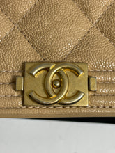 Load image into Gallery viewer, Chanel 19 Beige Caviar GHW Boy WOC Crossbody Bag