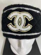 Load image into Gallery viewer, Chanel Black Cashmere With White Trim Headband