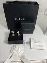 Load image into Gallery viewer, Chanel Large 2 Crystal Pearl With Gold Tone CC Drop Earrings