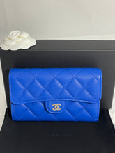 Load image into Gallery viewer, Chanel Blue Caviar Medium Folding Wallet