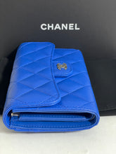 Load image into Gallery viewer, Chanel Blue Caviar Medium Folding Wallet