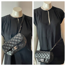 Load image into Gallery viewer, Chanel Black Silvertone Hardware Fanny Belt Bag