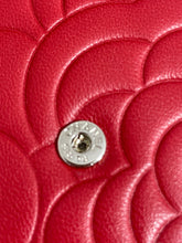 Load image into Gallery viewer, Chanel Classic Red Lambskin Limited Edition Camellia Woc Small Handbag