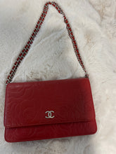 Load image into Gallery viewer, Chanel Classic Red Lambskin Limited Edition Camellia Woc Small Handbag