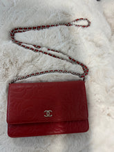 Load image into Gallery viewer, Chanel Classic Red Lambskin Limited Edition Camellia Woc Small Handbag