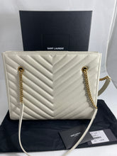 Load image into Gallery viewer, Saint Laurent YSL Tribeca White Tote Bag