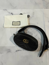 Load image into Gallery viewer, Gucci Black Marmont GG Fanny Belt Bag